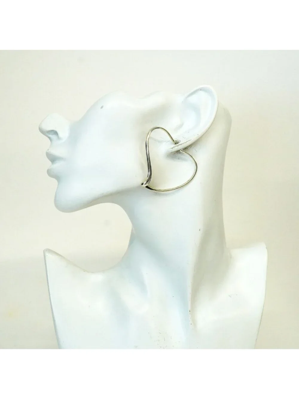 Tiffany & Co Earrings Open Heart 925 Sterling Silver